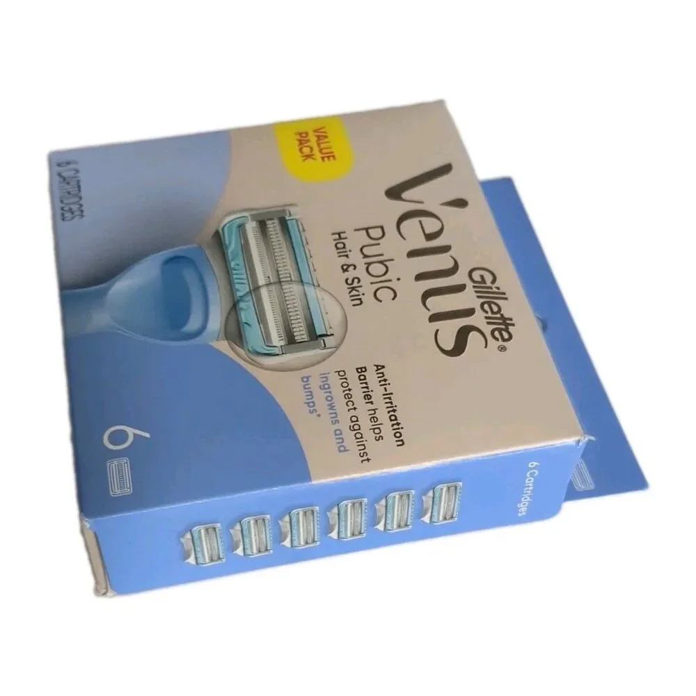 NEW GILLETTE VENUS PUBIC HAIR & SKIN 6-PACK VALUE PACK REFILL CARTRIDGES